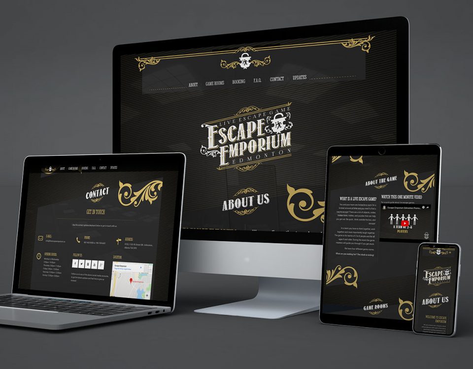 escape emporium website mockup